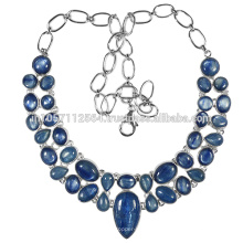 Estilo antiguo Joyas naturales Kyanite Gemstone 925 Sterling Silver Collar Collar